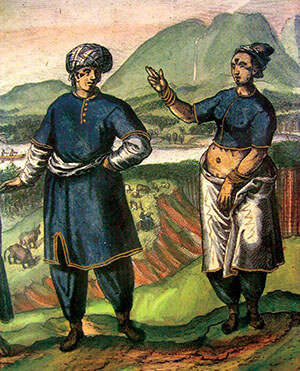 Christian Abyssinians with marks forming a cross tattooed on the face