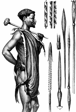 Portrait de Chaasi et armes des Bachapin ou Batlhaping, peuple tswana