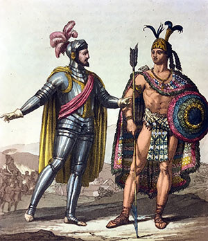 Montezuma II and Cortés