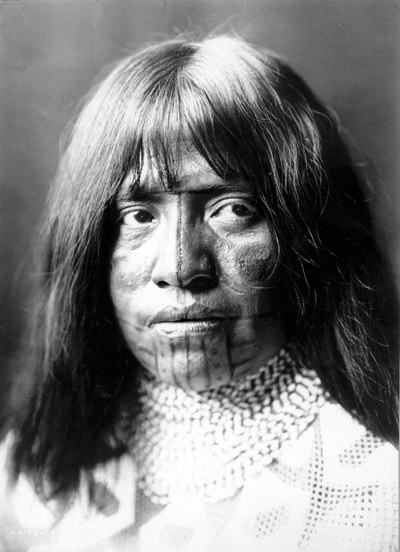 Mohave woman with face tattoo