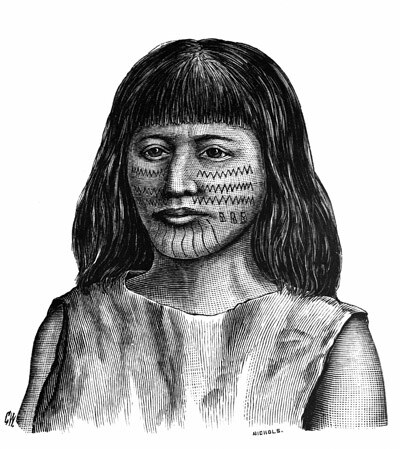 Wailakki woman tattooed, California