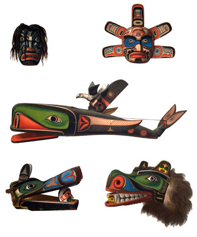 Kwakiutl masks used in their winter dances