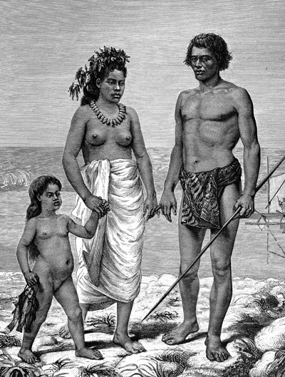 Familia que regresa de pescar, Rarotonga