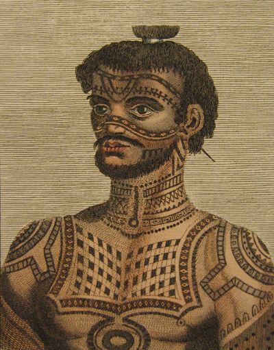 Uomo tatuato di Nuka Hiva, isole Marchesi
