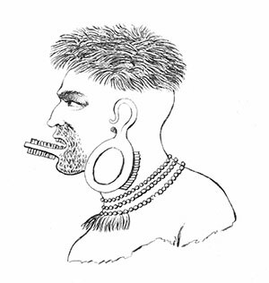 Botocudo Indian with lip plug