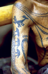 Diseños de tatuajes de animales del bosque, Mentawai
